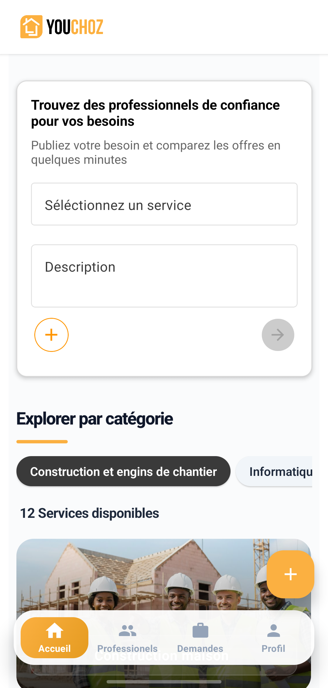Youchoz Mobile Interface